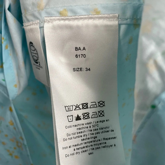 Ganni Blue Floral‎ Printed Cotton Poplin Sleeveless Twist-Front Midi Dress - Picture 5 of 15